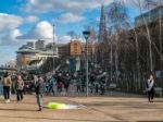 Bubblemaker On The Southbank Of The Thames Stock Photo