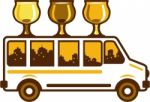 Beer Flight Glass Van Retro Stock Photo