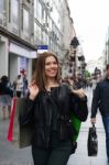 Young Woman Shopping Stock Photo