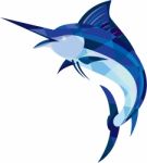 Blue Marlin Fish Jumping Low Polygon Stock Photo