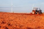 Farmers Are Using Tractors Plowing Stock Photo