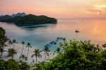 Sunrise At Beach In Thailand Stock Photo