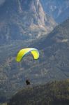 Hang-gliding Above The Countryside Around Zwölferhorn Mountain Stock Photo