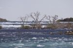 Beautiful Background With The River Right Before The Amazing Niagara Falls Stock Photo