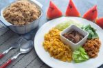 Fried Rice With Shrimp Paste Stock Photo