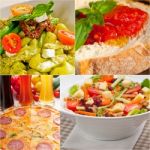 Healthy Vegetarian Vegan Food Collage Stock Photo