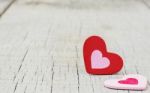 Hearts On Wooden Background Stock Photo