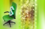 Dollar Sign Sitting The Executive Chair Stock Photo