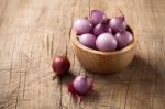 Shallots Still Life Wood Background Stock Photo