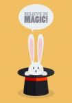 Magic Top Hat With Rabbit Stock Photo