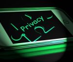 Privacy Smartphone Displays Protecting Confidential  Documents A Stock Photo