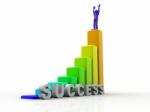 3d Successful Business Graph Stock Photo