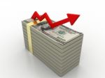 Dollar And Growing Graph Stock Photo