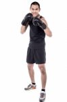 Male Boxer With Smile On Face Stock Photo