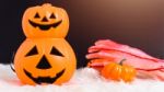 Stack Pumpkin Jack Creepy In Halloween Day Concept Stock Photo