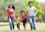 Parents With Two Kids Stock Photo