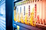 Fiber Optic With Servers In A Technology Data Center Stock Photo