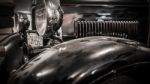 Black Antique Roadster Fender, Hood And Headlights Stock Photo