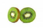 Slice Kiwi Fruit Isolated On A White Background Stock Photo