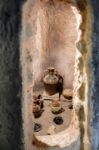 View Of Some Ancient Pots In The Alcazaba Fort And Palace In Mal Stock Photo