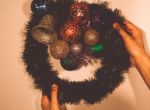 Christmas Wreath Background Stock Photo