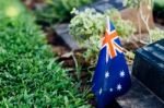 Australia Flag On Tombstone Stock Photo