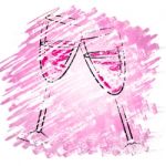 Champagne Glasses Shows Sparkling Alcohol And Wineglasses Stock Photo