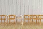 Wood Chairs With Wooden Wall Background-3d Rendering Stock Photo