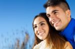 Young Couple In The Park Stock Photo