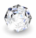 Diamond With Light On White Background Stock Photo