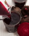 Beet Juice With Beetroot Stock Photo