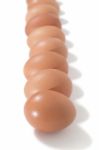 Chicken Eggs Aligned Stock Photo