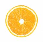 Slice Of Fresh Orange Isolated On White Background Stock Photo