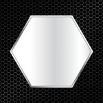 Abstract Metal Texture Background With Hexagon Frame  Illu Stock Photo