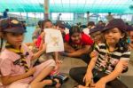 Student 9-10 Years Old, Scouts Work Together, Scout Camp In Bangkok Thailand Stock Photo