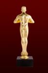 Oscar - Golden Trophy Stock Photo