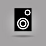 Big Music Player Speaker Icon  Illustration Eps10 On Grey Background Stock Photo