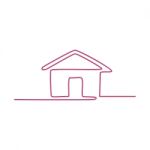 House Continuous Line Art Stock Photo