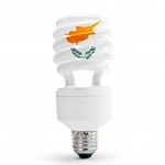 Flag Of Cyprus On Bulb Stock Photo