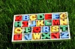 Alphabet In Wooden Stock Photo