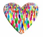 Group Of People In A Heart Stock Photo