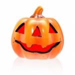 Halloween Pumpkin, Funny Jack O'lantern On White Background Stock Photo