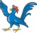 Chicken Rooster Wing Pointing Cartoon Stock Photo