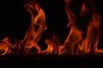 Beautiful Fire Flames On Black Background Stock Photo