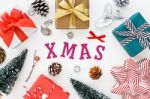 Christmas Decoration With Xmas Word Stock Photo