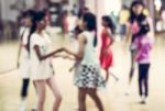 Blurred Children Are In Dancing Class Stock Photo