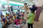 Student 9-10 Years Old, Scout Learn Usage Rope, Scout Camp Bangkok Thailand Stock Photo