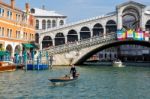 Boats Cruising Down The Grand Canal In Venice Stock Photo