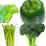 Green Healthy Food Collage Collection Stock Photo