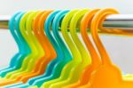 Set Of Colorful Coat Hanger Stock Photo